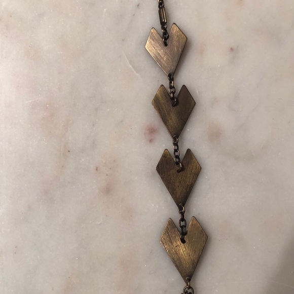 Bronze coloured Chevron Necklace - Picture 4 of 5